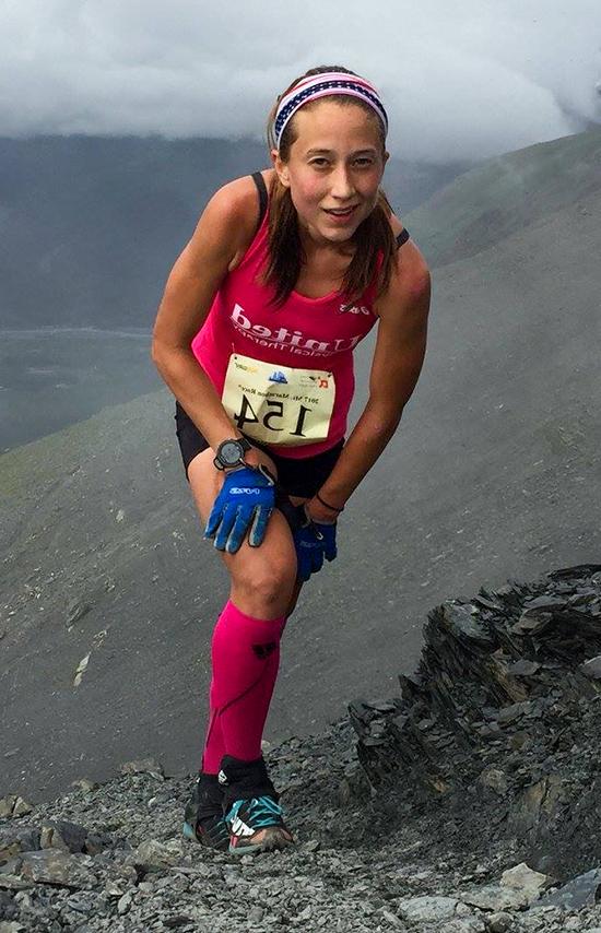 Anna Dalton '12 running the Mount Marathon Race in July 2017, 