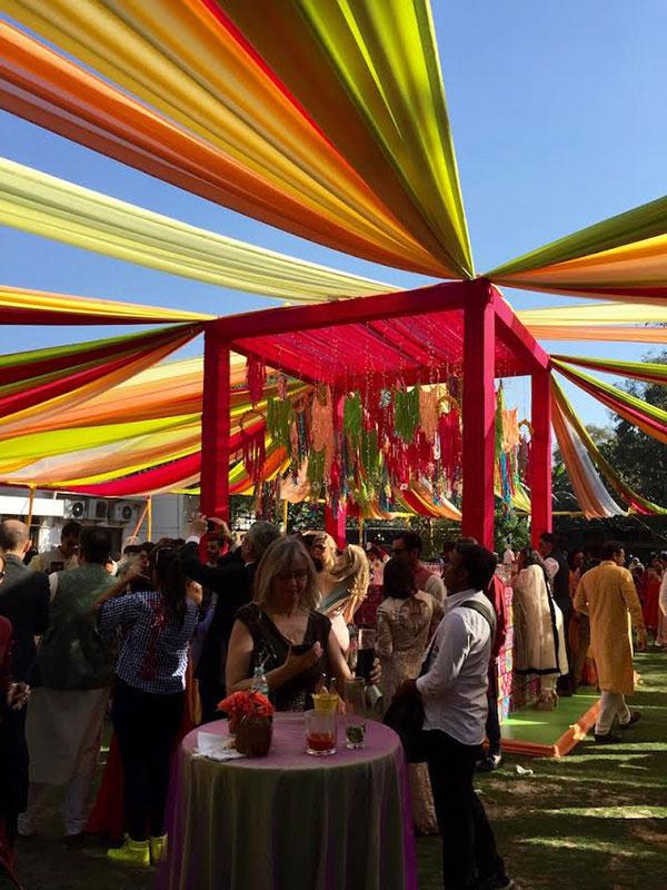 Colorful tent at a wedding in India