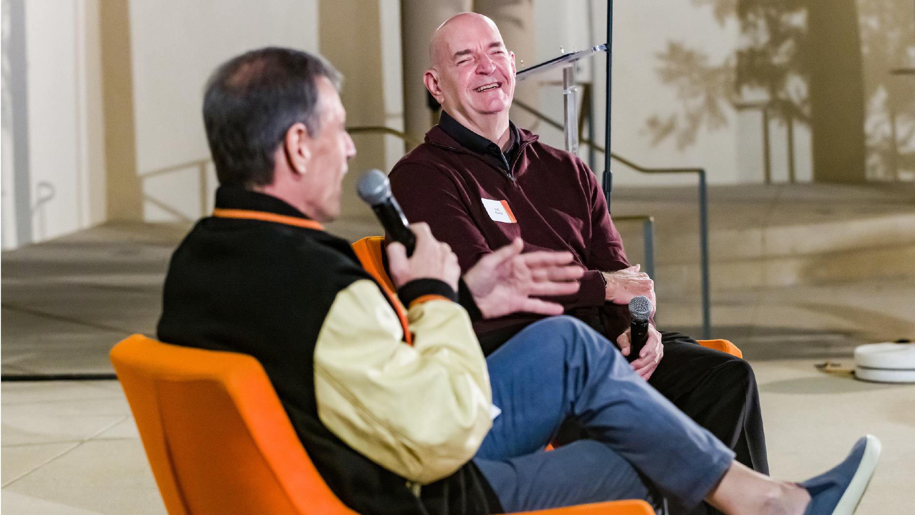 Coach Dale Widolff and moderator Jeff Goldstein '86.