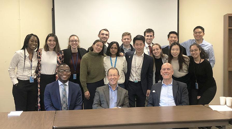 Oxy students and Bill Kahane in NY