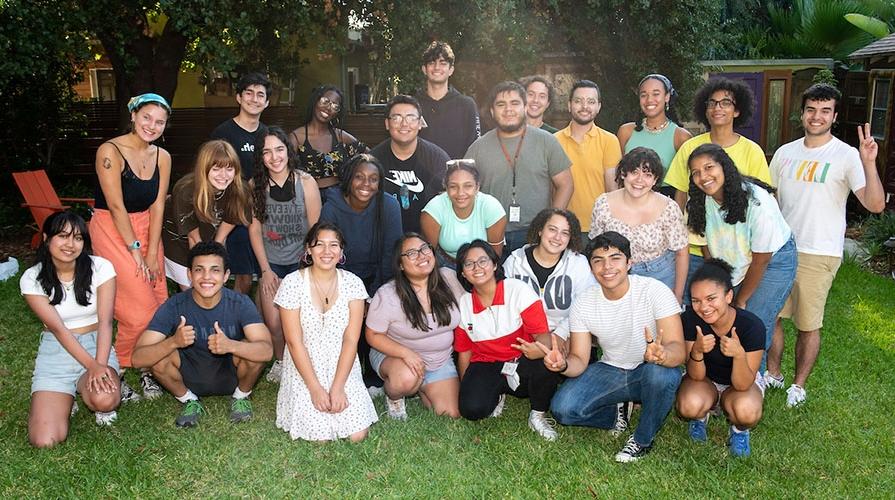 A group of MSI students posing together on the lawn