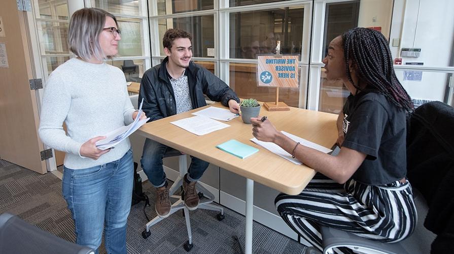 Students in the writing center