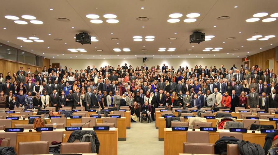 UN program participants pose at UN headquarters