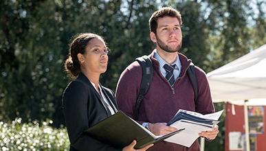 Students at Oxy career fair