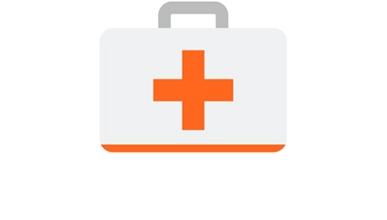 medical bag with an orange cross