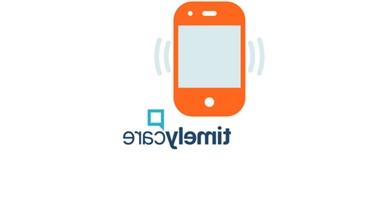 icon showing a mobile phone and the timelycare logo