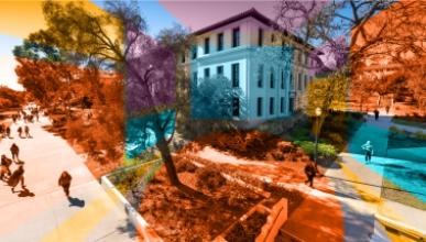 Stylized image of Johnson Hall on campus