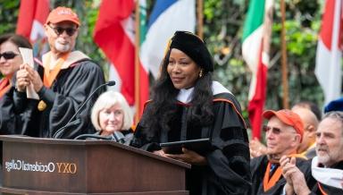 Isabel Wilkerson speaks at Occidental College's 2023 Commencement.