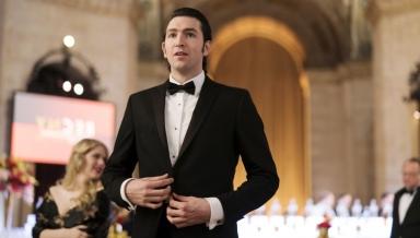 Actor Nicholas Braun '10 as Cousin Greg on HBO's Succession.