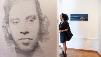 A wall drawing of Janet Stafford was created by artist Kenturah Davis '02 in 2012