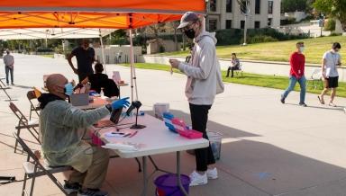 COVID testing in the Quad, January 2021