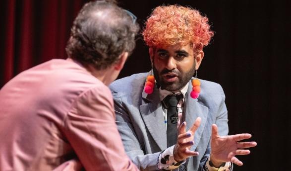 Writer, artist and non-binary activist ALOK at Occidental College on Oct. 3, 2023