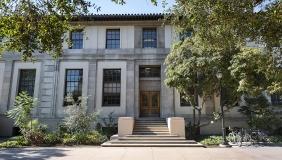 Occidental's library, the north side entrance