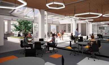 Architect's rendering of the Norris Hall of Chemistry interior