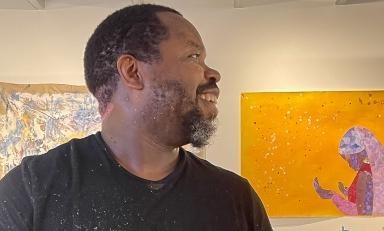 Ashon Crawley, artist, in his studio